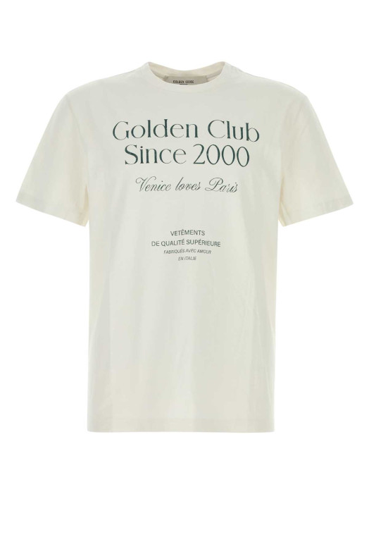 Chalk cotton t-shirt GOLDEN GOOSE DELUXE BRAND (GMP01220P002254)