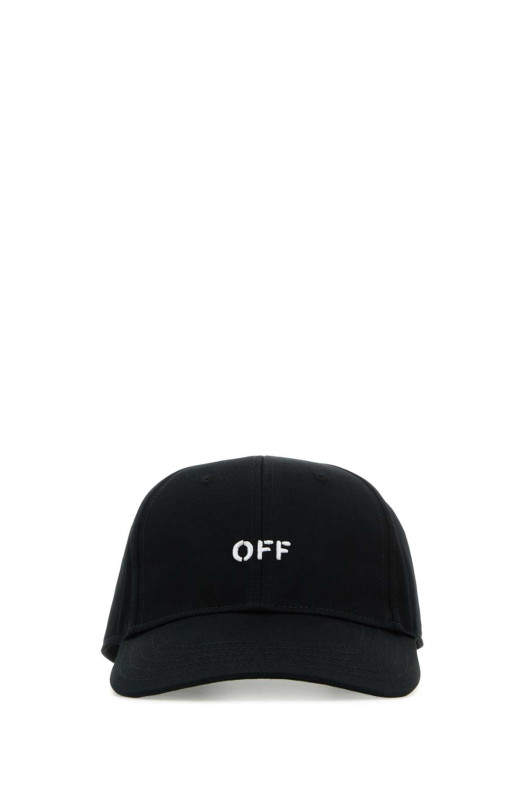 Black cotton baseball cap OFF WHITE (OMLB06DC99FAB001)