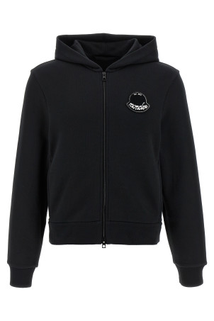 Logo patch hoodie Black