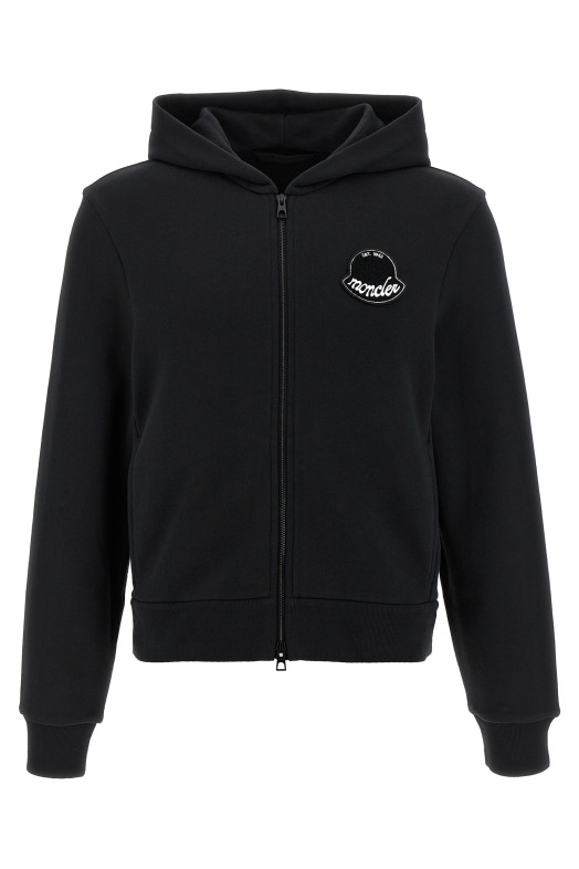 Logo patch hoodie Black