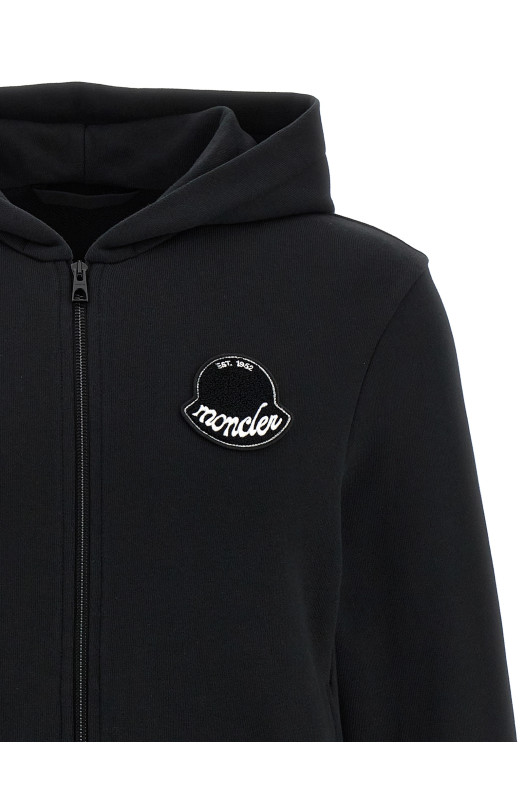 Logo patch hoodie Black