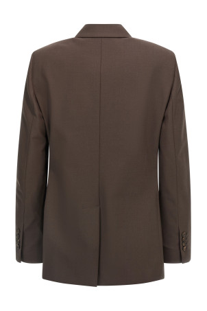 Тропический роскошный шерстяной блейзер коричневого цвета BRUNELLO CUCINELLI M0W077038C019