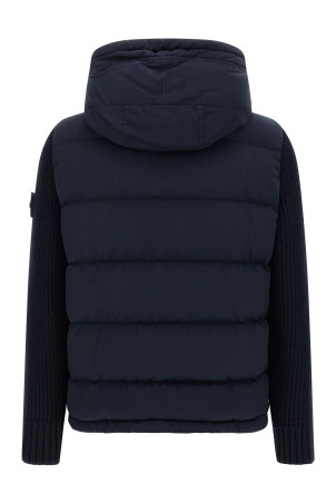 'Twill Wool-Tc With Knit Ghost Piece' jacket Blue