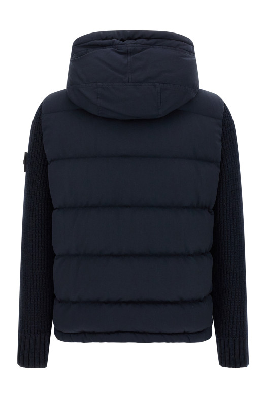 'Twill Wool-Tc With Knit Ghost Piece' jacket Blue