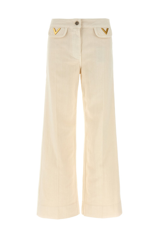 Valentino Garavani 'V' detail jeans White B3DD21J9HLA03