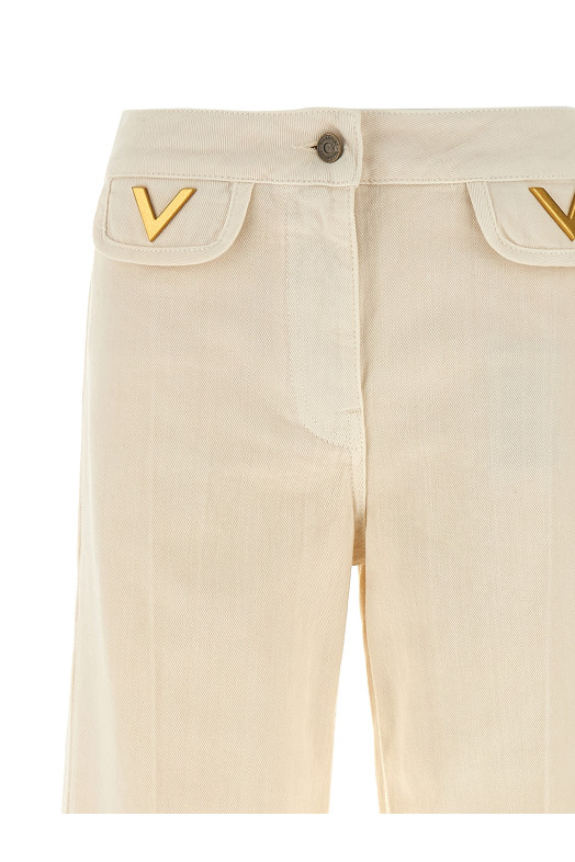 Valentino Garavani 'V' detail jeans White B3DD21J9HLA03