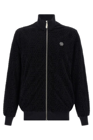 Jacquard monogram sweatshirt Black