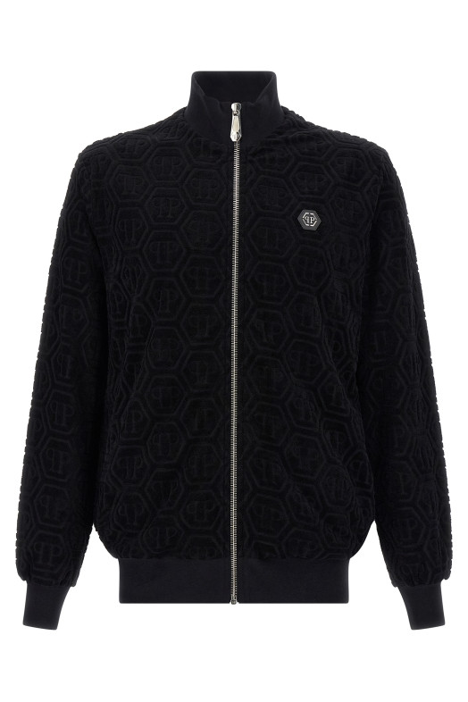 Jacquard monogram sweatshirt Black