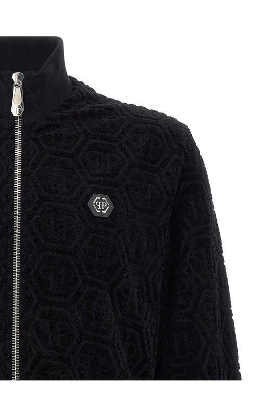 Jacquard monogram sweatshirt Black