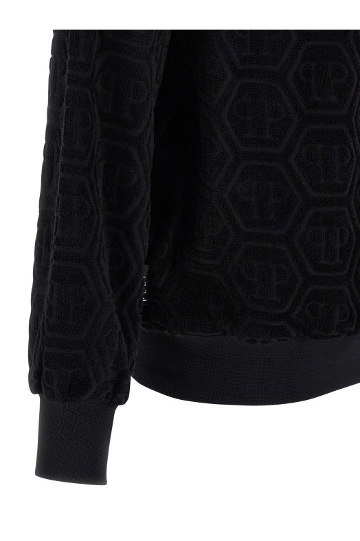 Jacquard monogram sweatshirt Black