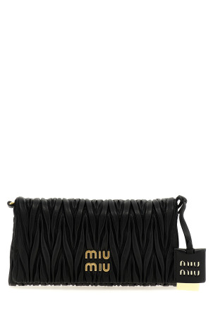 Logo matelassé clutch Black