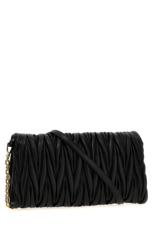 Logo matelassé clutch Black
