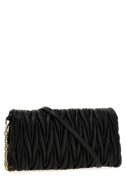 Logo matelassé clutch Black