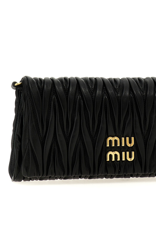 Logo matelassé clutch Black