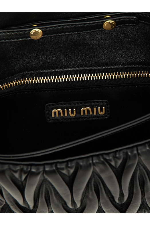 Logo matelassé clutch Black