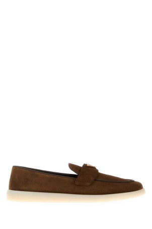 Brown suede loafers PRADA (1D222NFB0253LOL)