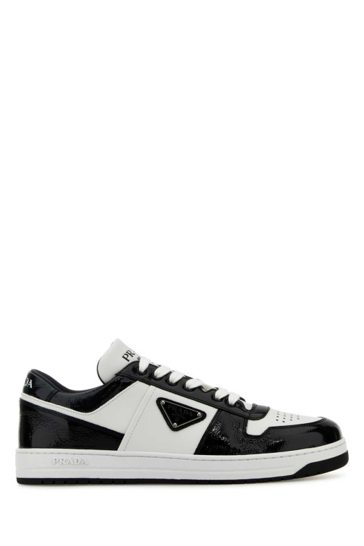Two-tone leather Downtown sneakers Black PRADA (2EE364FD0013LQB)