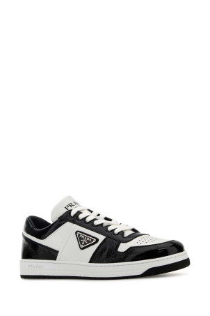 Two-tone leather Downtown sneakers Black PRADA (2EE364FD0013LQB)