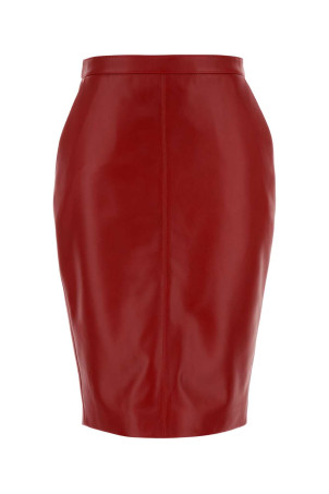 Red leather skirt SAINT LAURENT (846801YC2CF)