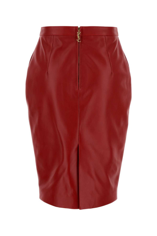 Red leather skirt SAINT LAURENT (846801YC2CF)