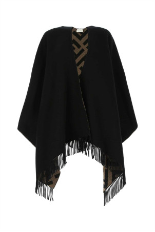 Black wool blend cape FENDI (FXX715AEOW)