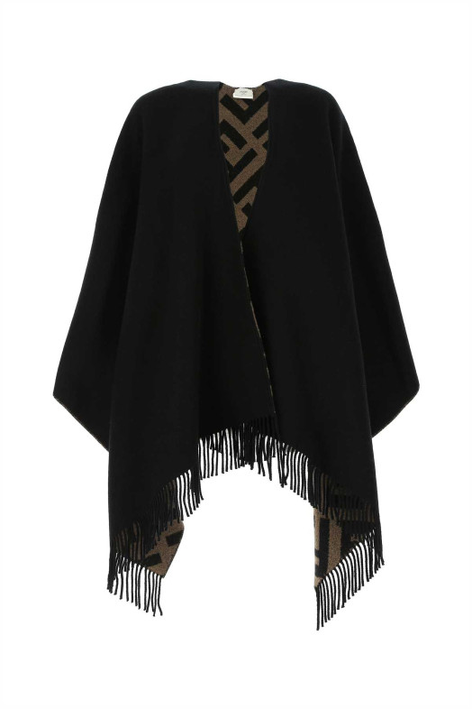 Black wool blend cape FENDI (FXX715AEOW)