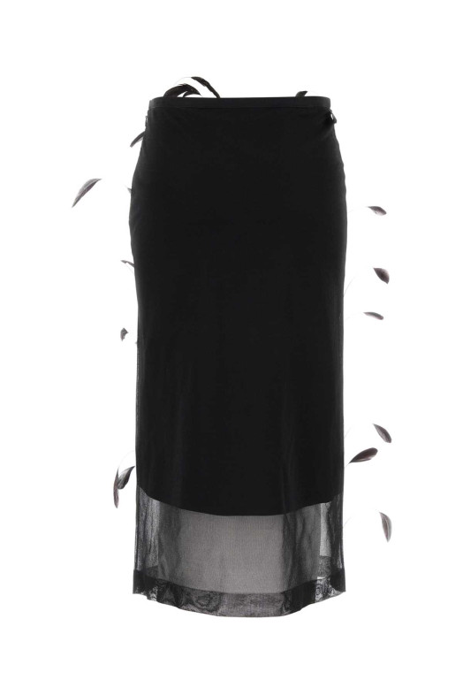 Black silk skirt JIL SANDER (J03MA0263J16141)