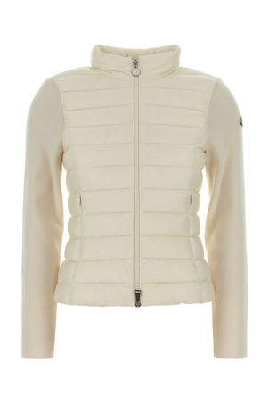 Жакет из трикотажа из смеси шерсти цвета слоновой кости, многоцветный MONCLER (K20939B00019M1122)