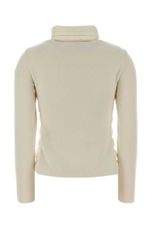 Жакет из трикотажа из смеси шерсти цвета слоновой кости, многоцветный MONCLER (K20939B00019M1122)