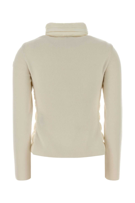 Жакет из трикотажа из смеси шерсти цвета слоновой кости, многоцветный MONCLER (K20939B00019M1122)