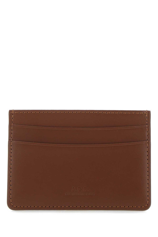 Brown leather card holder Multicolor A.P.C. (PXAWVH63028)