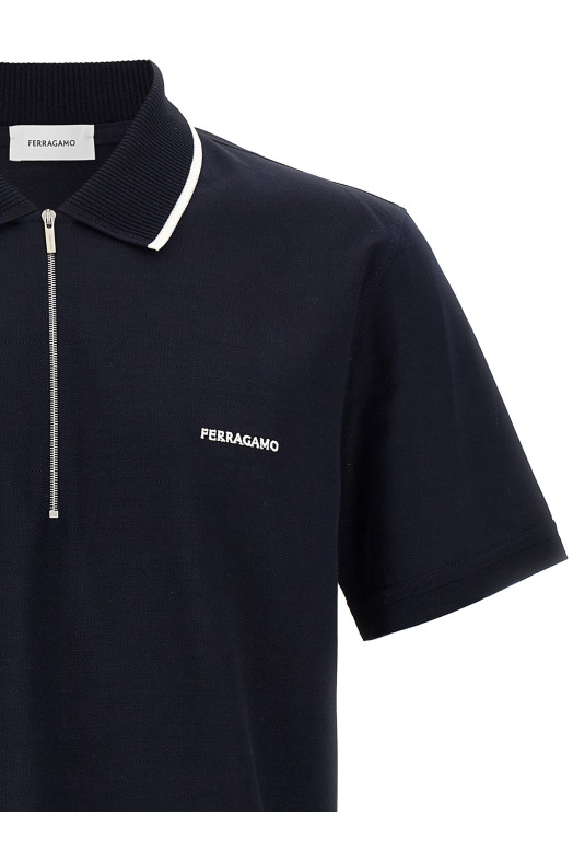 Поло с вышитым логотипом Синий FERRAGAMO 784281NEWNAVY