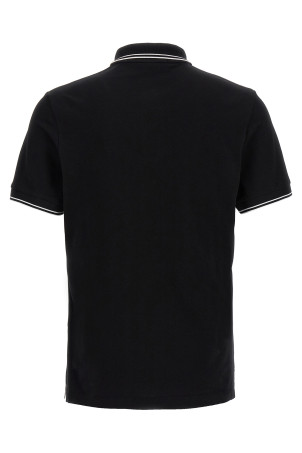 Logo patch polo shirt Black-grey