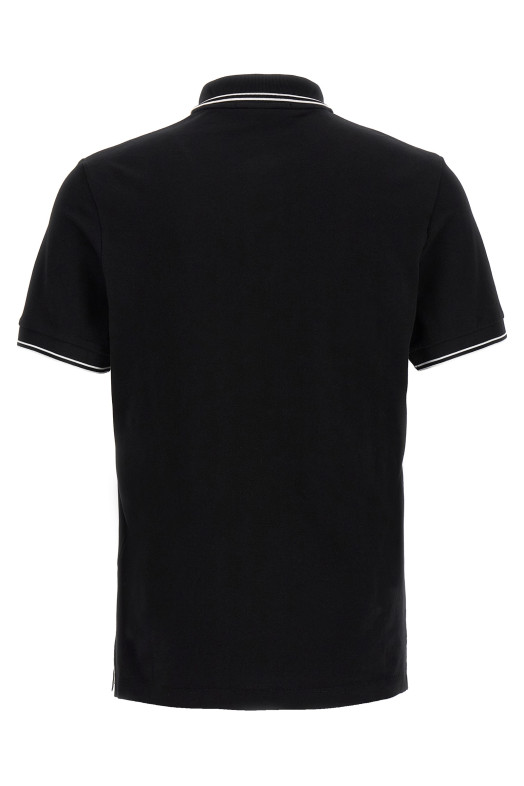 Logo patch polo shirt Black-grey
