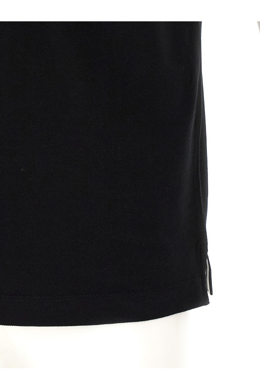 Logo patch polo shirt Black-grey