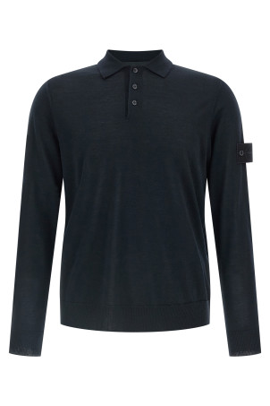 Wool polo shirt Blue