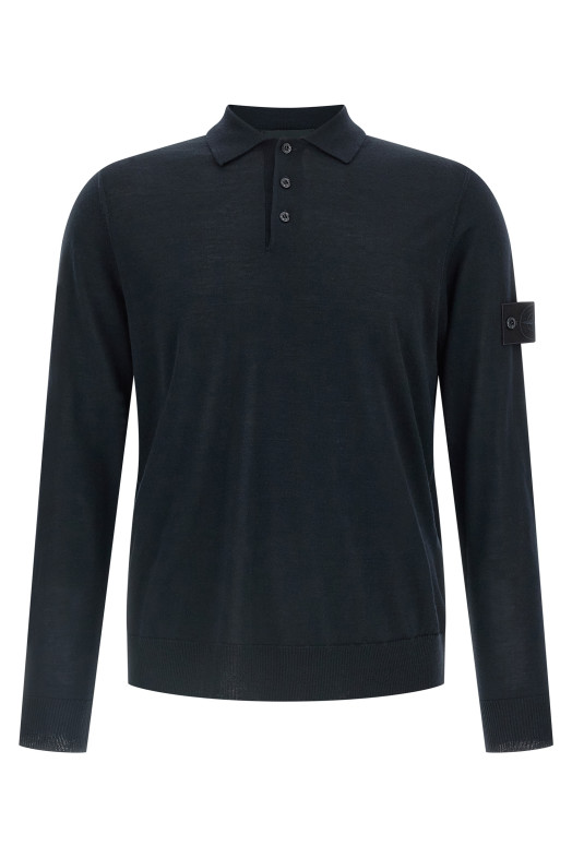 Wool polo shirt Blue