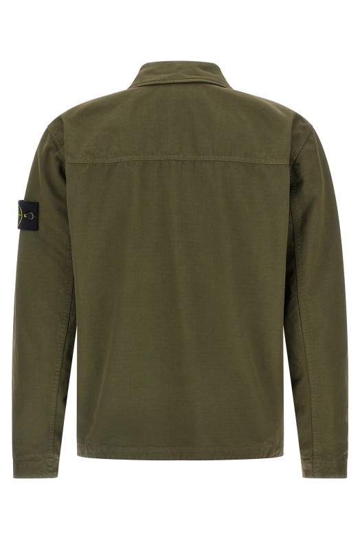 Raw cotton overshirt Green