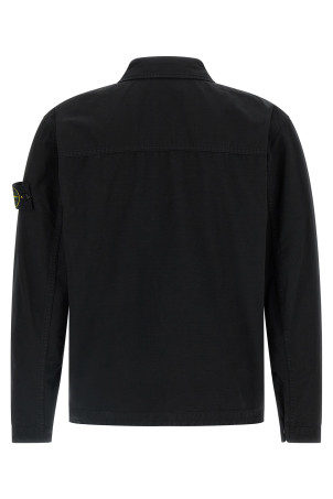 Raw cotton overshirt Black