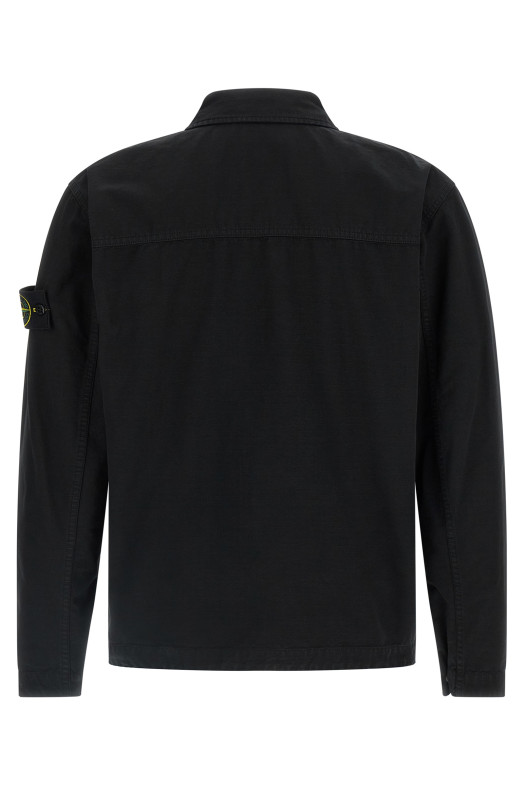 Raw cotton overshirt Black