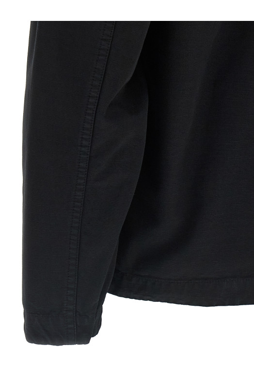 Raw cotton overshirt Black