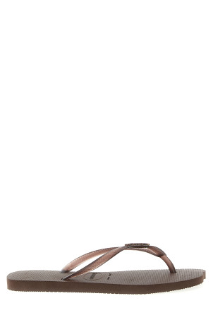 'New Havaianas Slim Split' thong sandals Brown