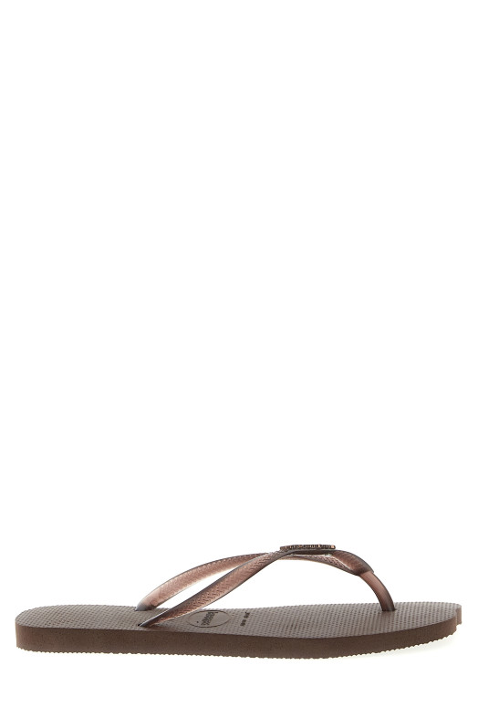 'New Havaianas Slim Split' thong sandals Brown
