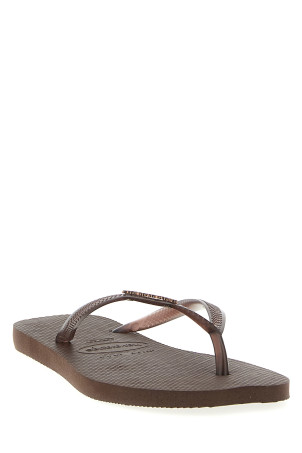 'New Havaianas Slim Split' thong sandals Brown