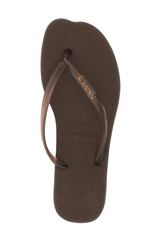 'New Havaianas Slim Split' thong sandals Brown