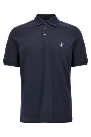 Logo piqué polo shirt Blue