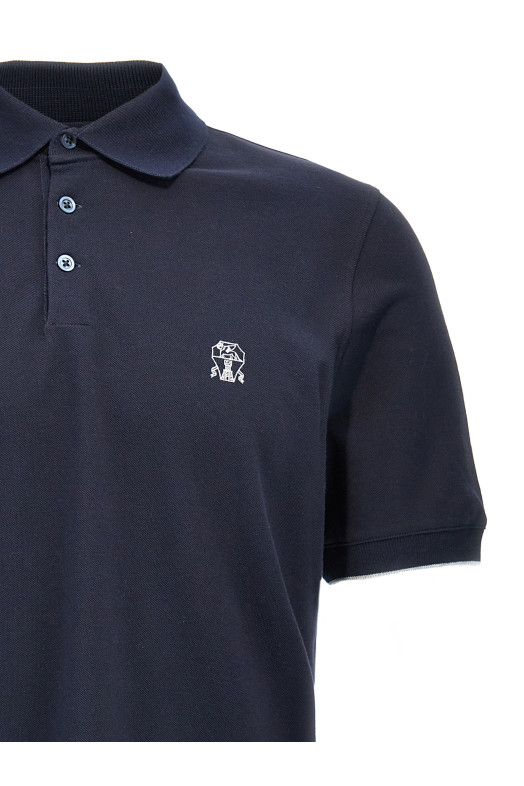 Логотип на поло Blue BRUNELLO CUCINELLI ME8548788CD361