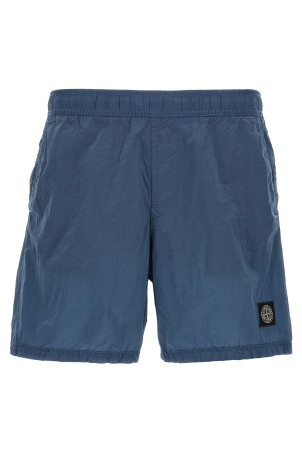 Logo patch swim shorts Blue