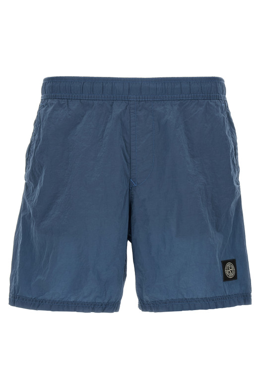 Logo patch swim shorts Blue