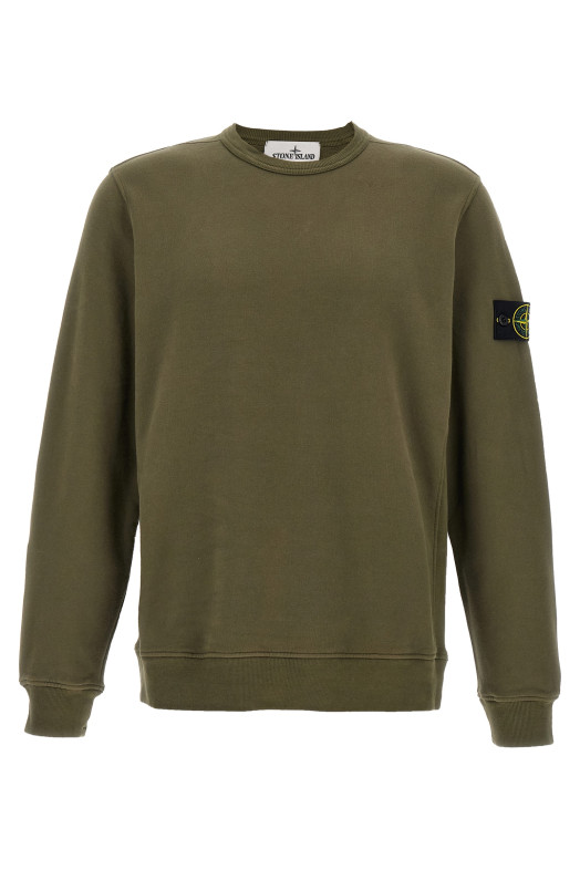 Logo badge cotton sweatshirt Green